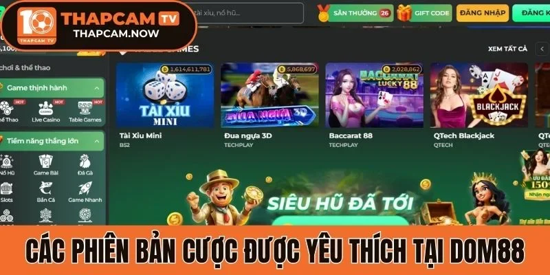 Sản phẩm giải trí được yêu thích tại Dom88