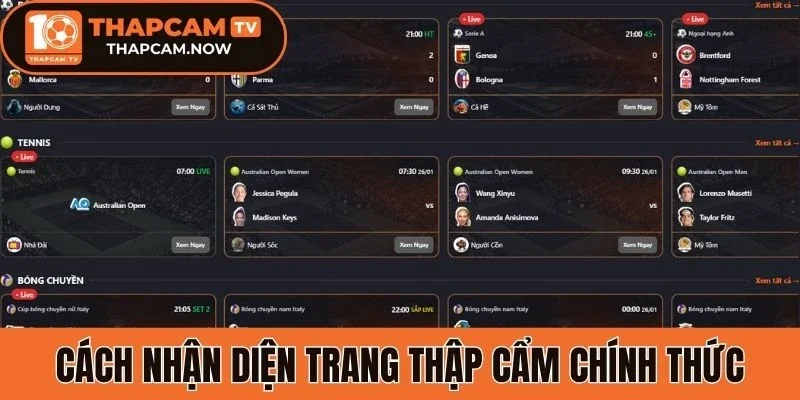 Cách nhận diện trang thập cẩm chính thức