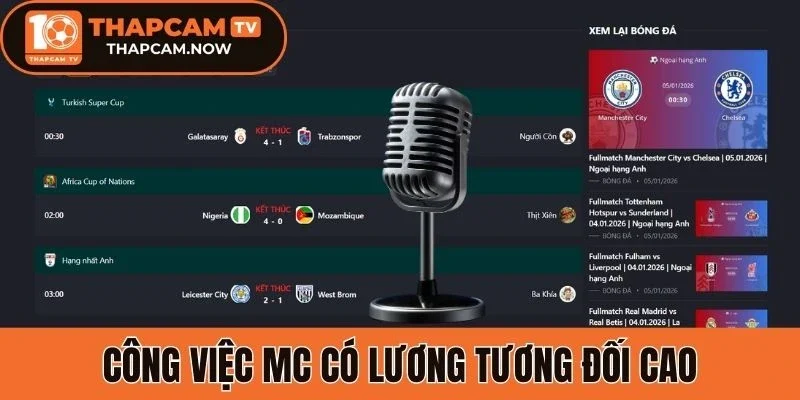 Công việc MC có lương tương đối cao