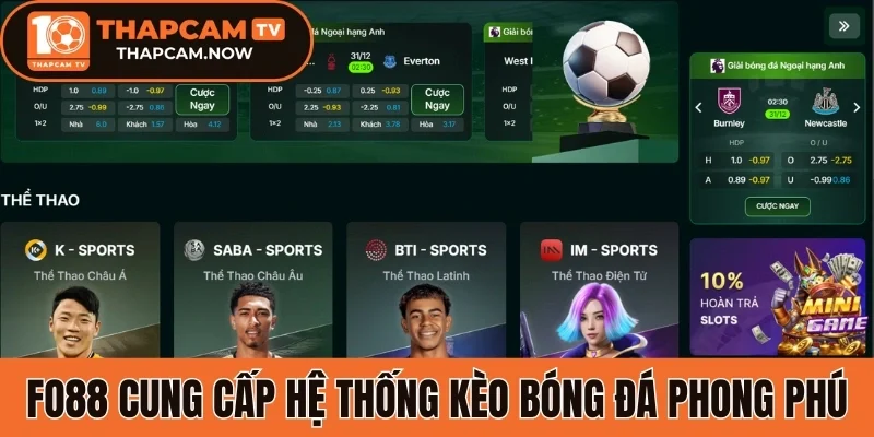 Fo88 cung cấp hệ thống kèo bóng đá phong phú