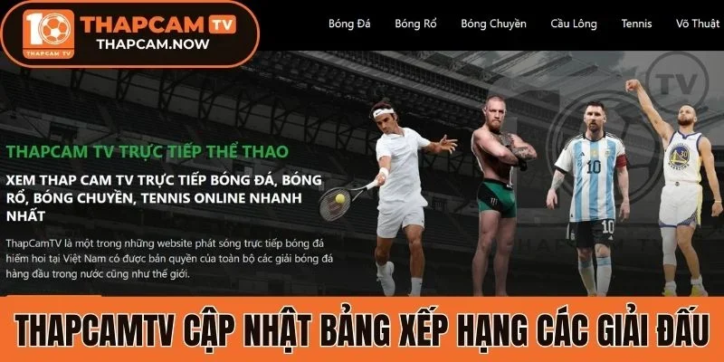 Thapcamtv cập nhật đầy đủ bảng xếp hạng các giải đấu