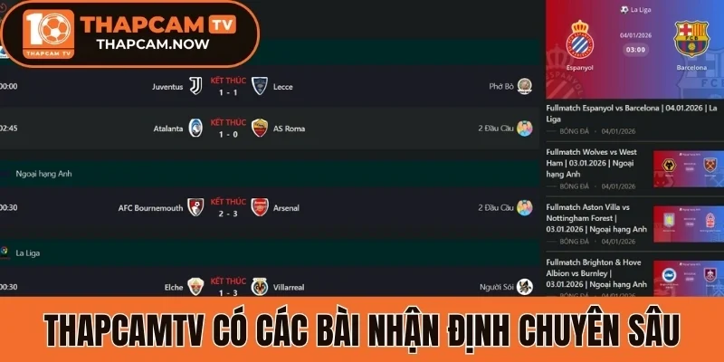Thapcamtv có các bài nhận định kết quả trận đấu chuyên sâu