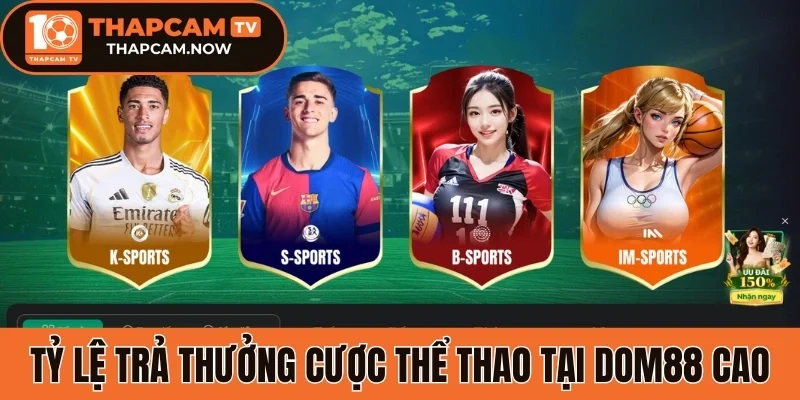 Tỷ lệ trả thưởng cược thể thao tại Dom88 cao