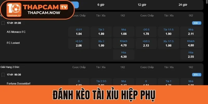 Đánh kèo Tài Xỉu hiệp phụ