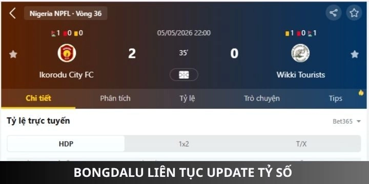 Bongdalu mang đến những thông tin nhanh nhất chuẩn từng giây
