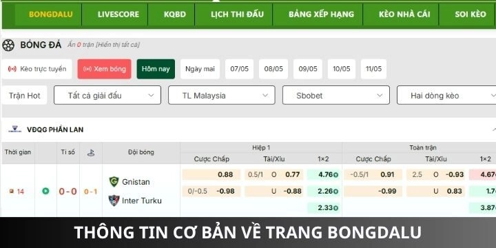 Khái quát chung cho tân binh về Bongdalu