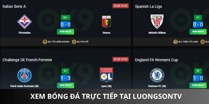 Xem bóng đá trực tiếp mọi lúc mọi nơi tại  luongsontv